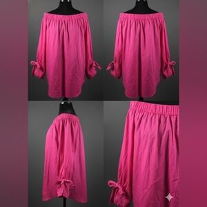 WOMEN OFF SHOULDER  PINK TOP